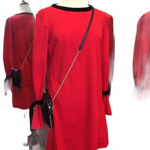 NWT Donna Morgan Red & Black Velvet Dress - sz 8
